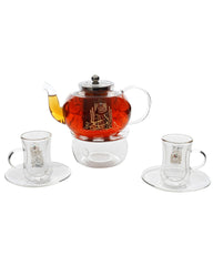 Rovatti Glass Tea Pot Set UAE Gold 1.2L