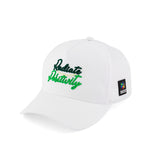 White Mesh Cap with 'Radiate Posotivity' Design Embroidered