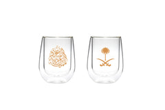 Rovatti Double Glass Karak Tea Cup KSA Gold 180ml