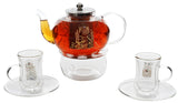 Rovatti Glass Tea Pot Set UAE Gold 1.2L