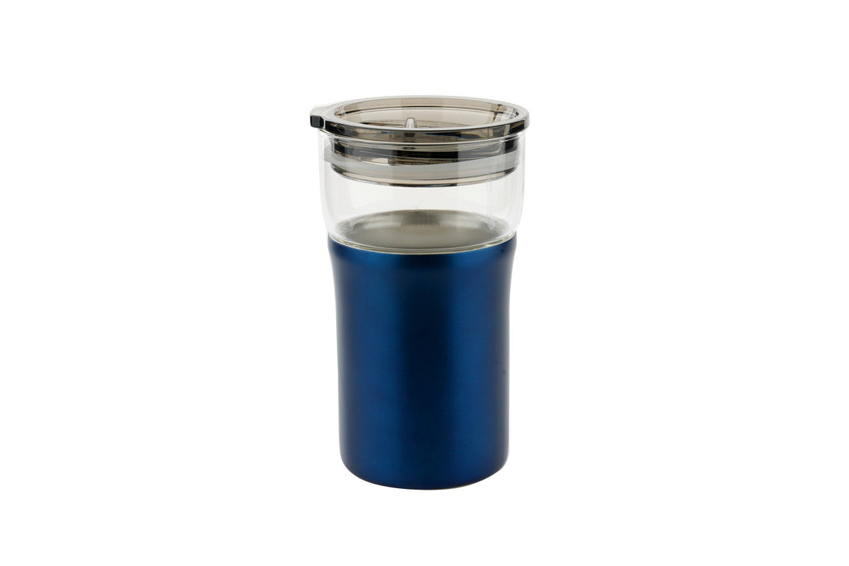 Rovatti Glass Take Away Mug 350ml Rovattibrand Blue
