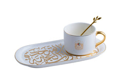 طقم أكواب سيراميك دائري أبيض من الإمارات العربية المتحدة