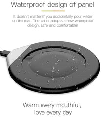 جهاز تسخين الأكواب الذكي POLA Crivits مع شاحن لاسلكي، أسود