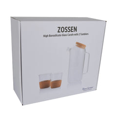 إبريق زجاجي من نيفوسو زوسن مع كوبين