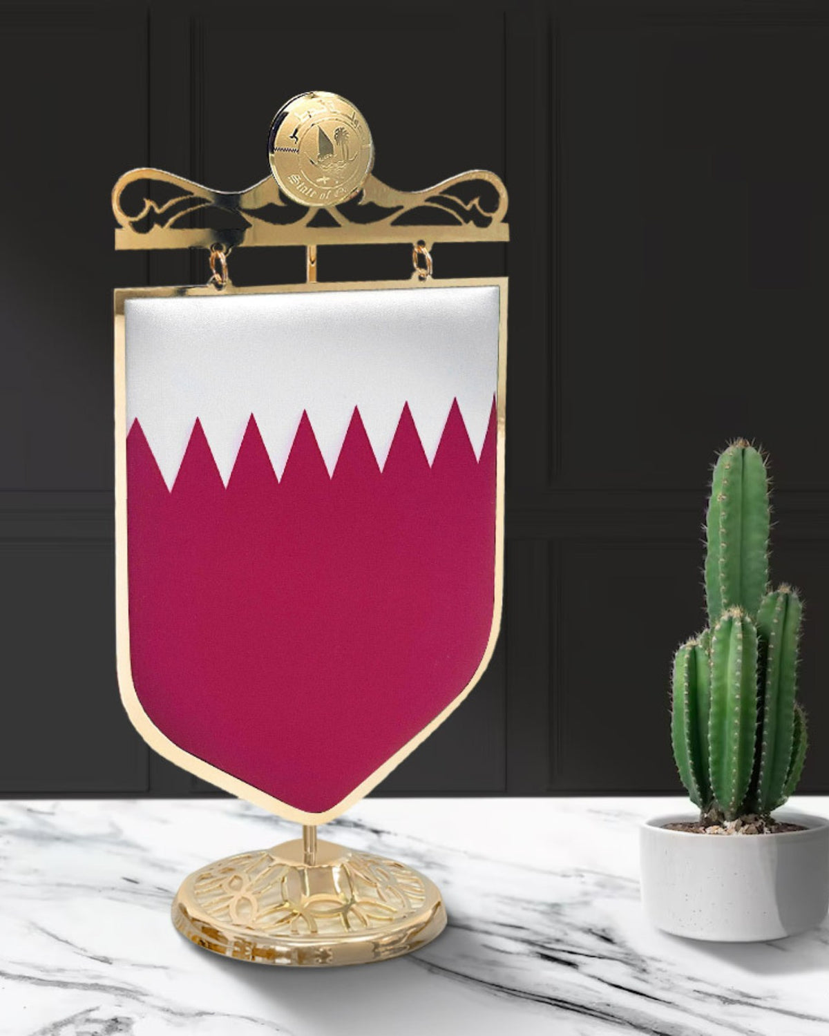 ROVATTI Qatar Flag 2023 with Golden Stand