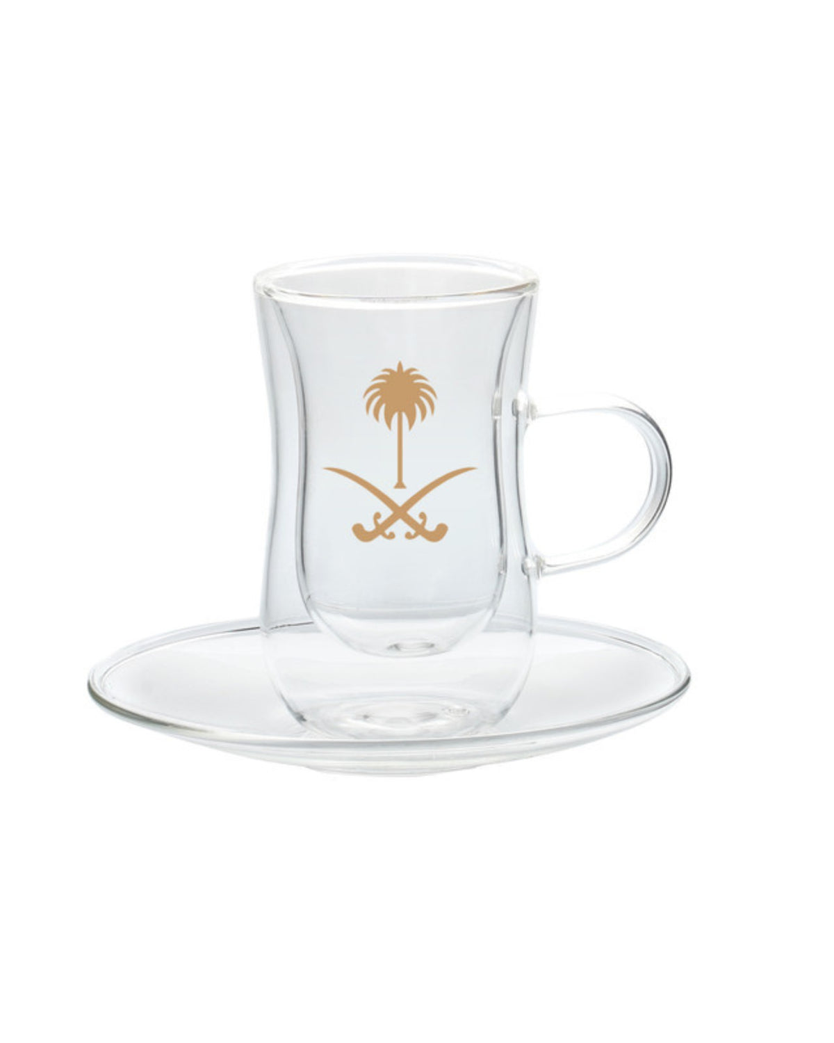 كوب شاي روفاتي مزدوج الزجاج، ذهبي، 100 مل