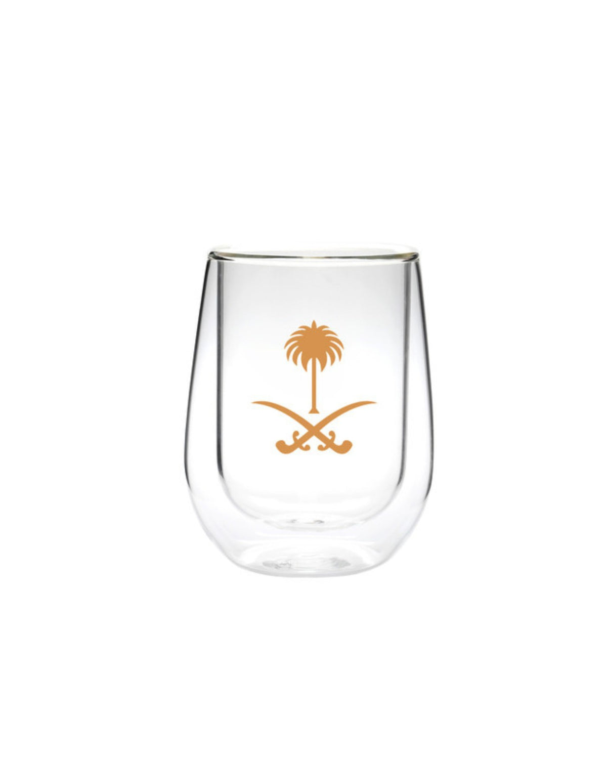 Rovatti Double Glass Karak Tea Cup KSA Gold 180ml