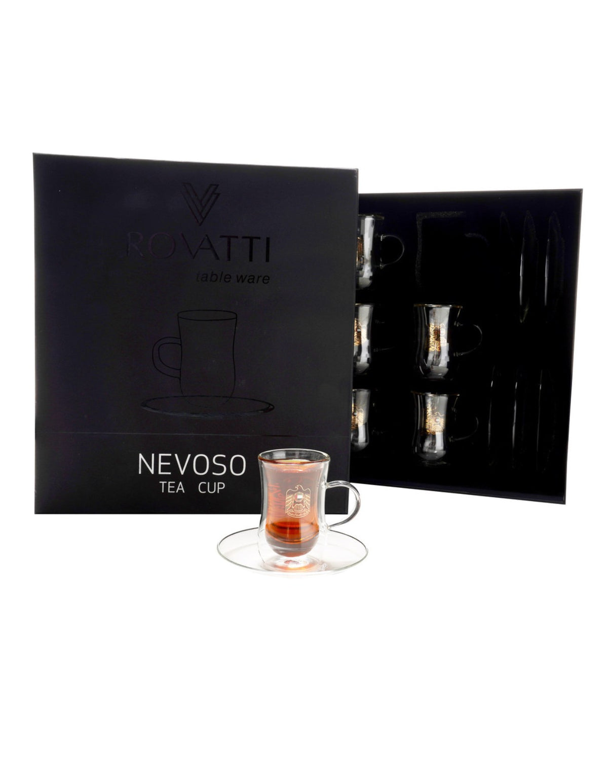 كوب شاي روفاتي مزدوج الزجاج، ذهبي، الإمارات العربية المتحدة، 100 مل