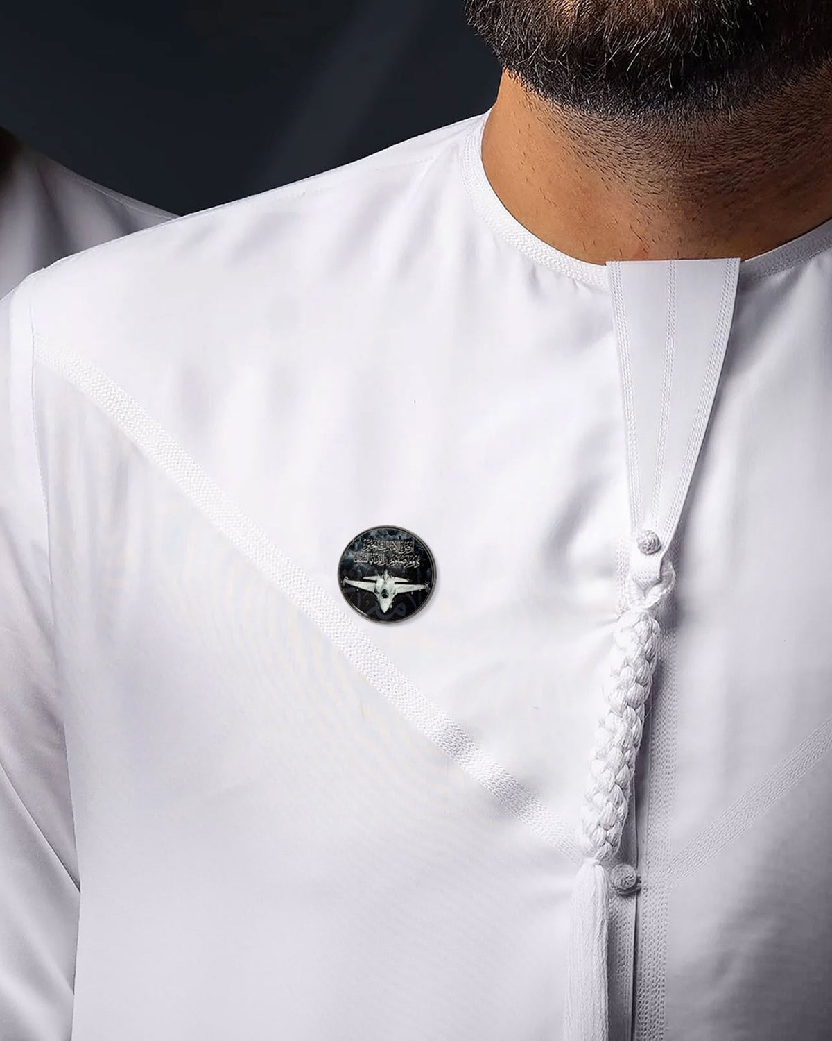Rovatti Silver UAE Badge with Fighter Jet Print