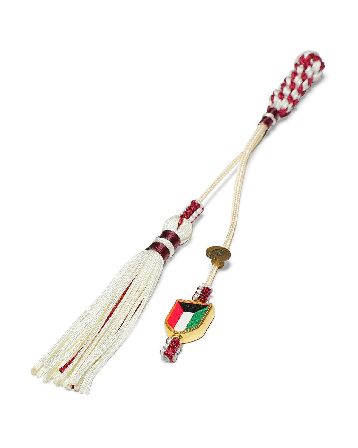 Luxury Misbaha Tassel – Kuwait Flag Edition - White