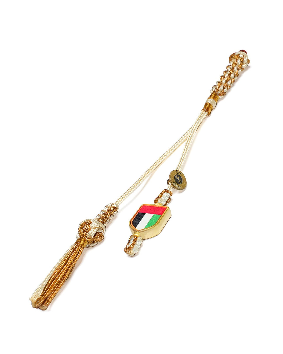 Luxury Misbaha Tassel – UAE Flag Edition - White/Gold