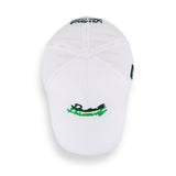 White Mesh Cap with 'Radiate Posotivity' Design Embroidered