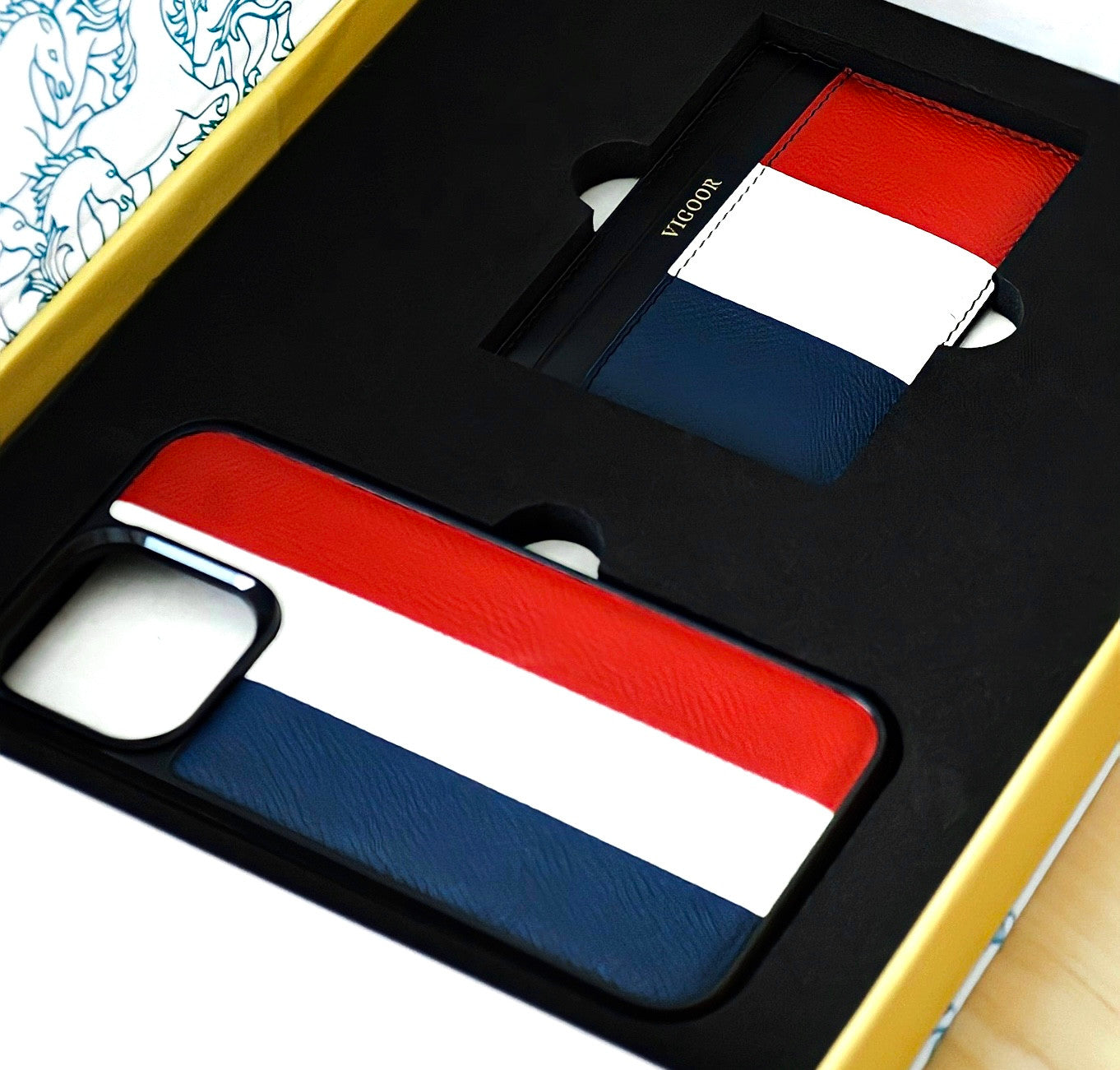 VIGOOR iPhone Cover & Card Holder France Gift Set