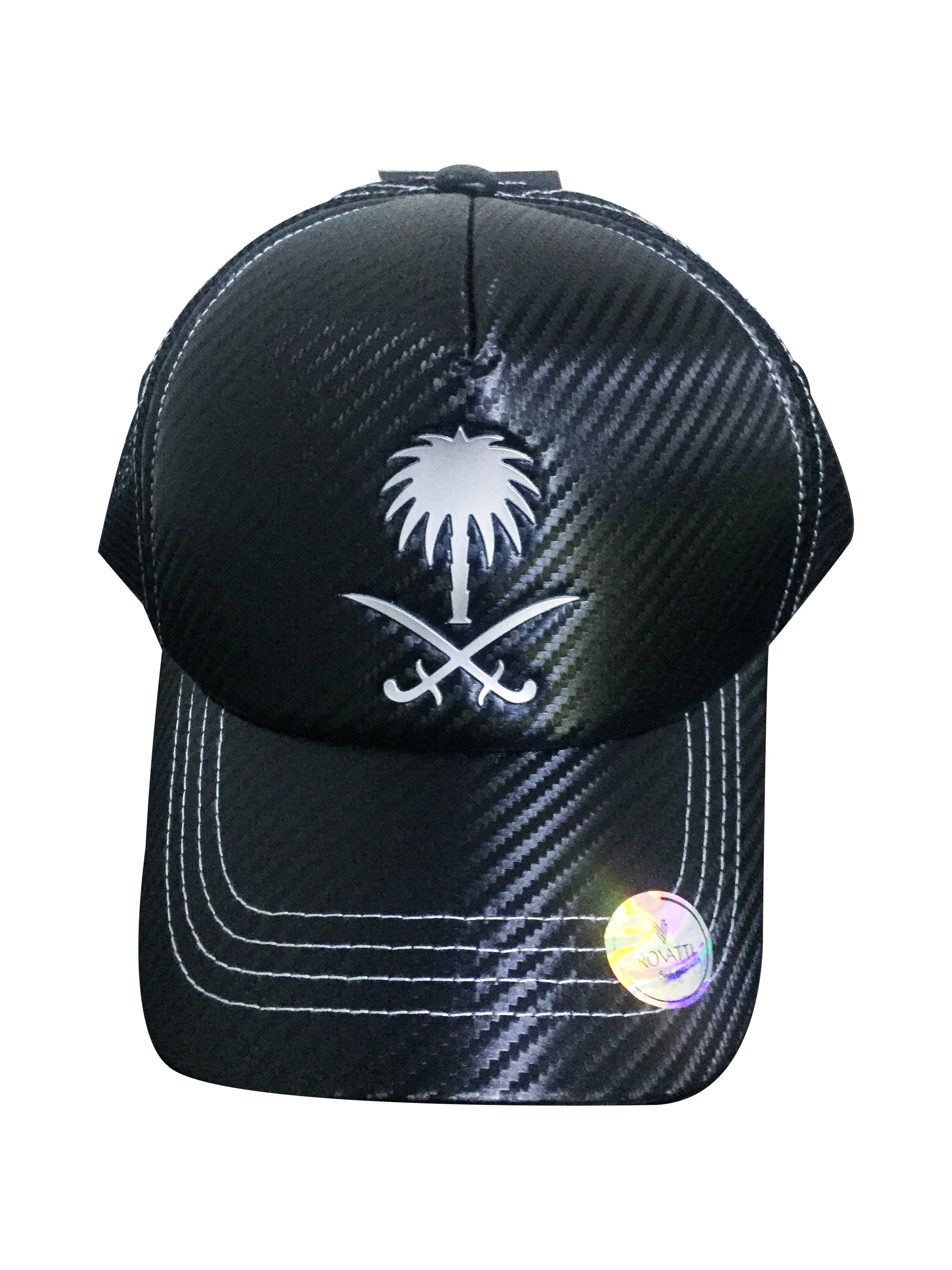 قبعة كربون بشعار السعودية باللون الأسود