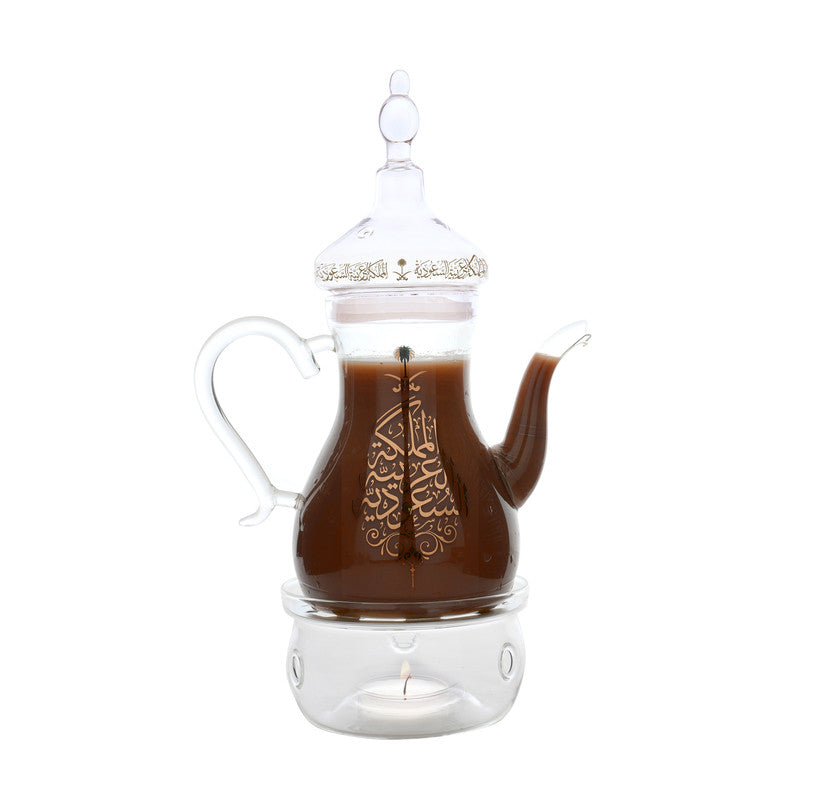 طقم كنكة قهوة زجاجية روفاتي ذهبي السعودية 1 لتر