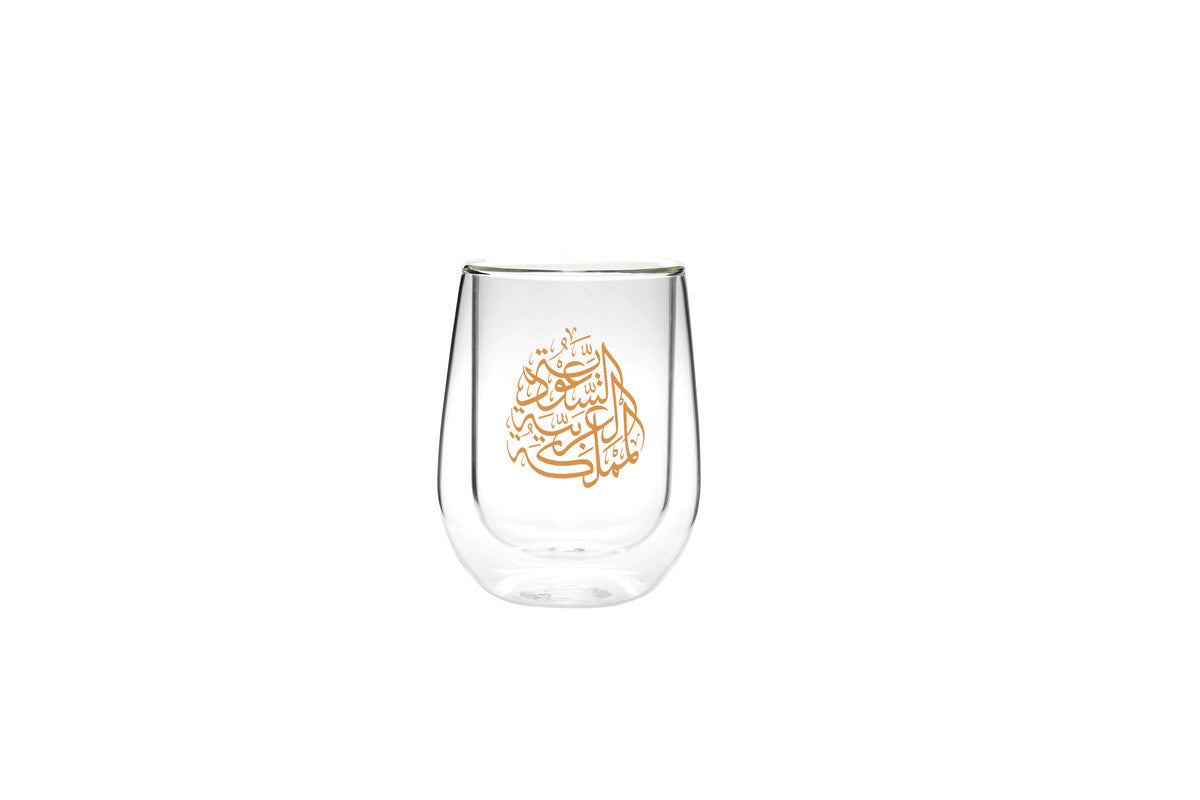 Rovatti Double Glass Karak Tea Cup KSA Gold 180ml