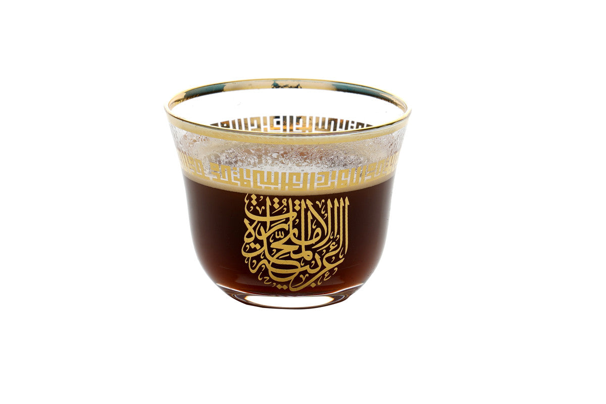 كوب قهوة عربي زجاجي من روفاتي ، ذهبي ، الإمارات العربية المتحدة ، 80 مل